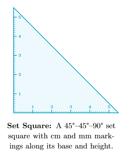 45°-45°-90° Set Square A 45-45-90 degree set square